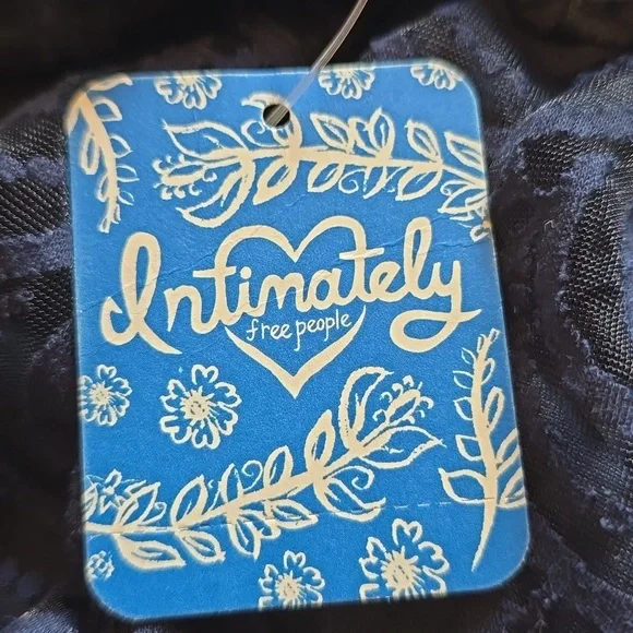 NWT, Free People ONE, Adella Burnout Lace Slip Mini Dress, Navy, XS - Picture 15 of 15